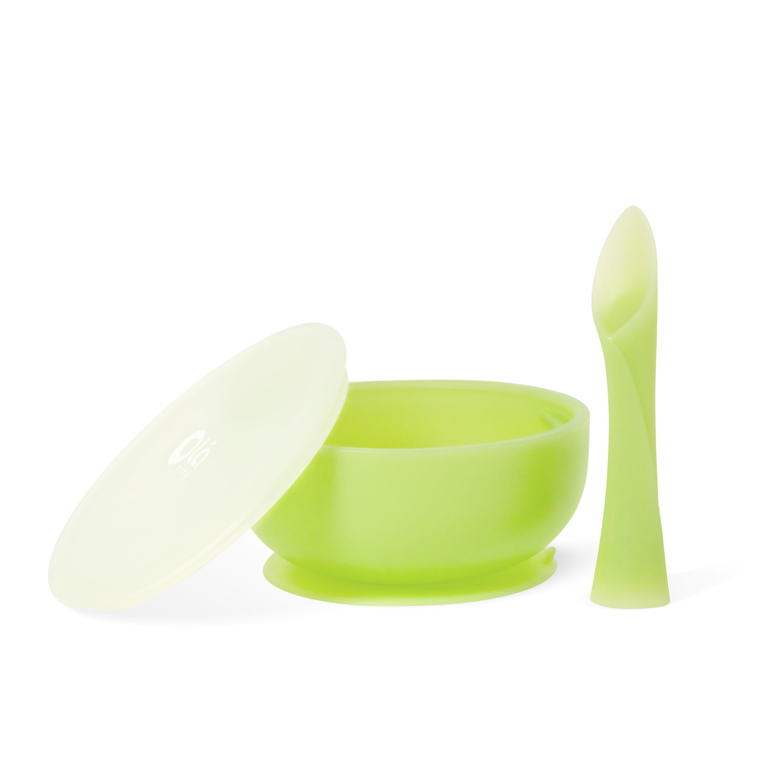 Olababy 2 Piece Baby Led Weaning Advanced Feeding Set, Includes Training Spoon and Steambowl
