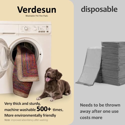 Image of Washable Pee Pads for Dogs 24 inchx72 inch 2 Pack Reusable Puppy Potty Pad | Super Absorbent Waterproof NonSlip LeakProof Crate&Playpen Floor Mat for Cats, Rabbits, Guinea Pigs, Whelping & Housebreaking