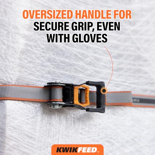 image for KEEPER KwikFeed Ratchet Tie Down Straps - Fast Loading and Unloading, 