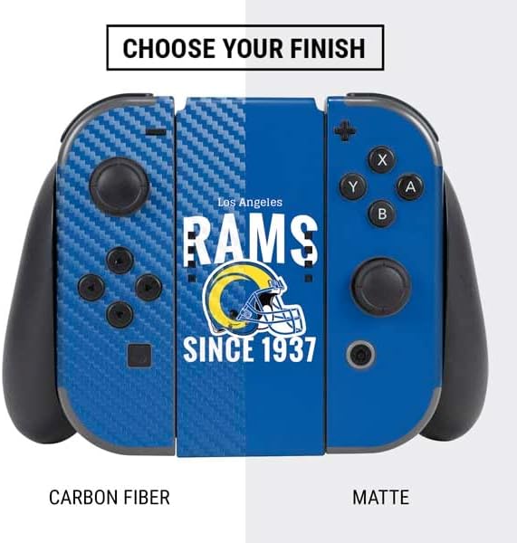 Skinit Decal Gaming Skin Compatible with Nintendo Switch Bundle - Officially Licensed NFL Los Angeles Rams Helmet Design