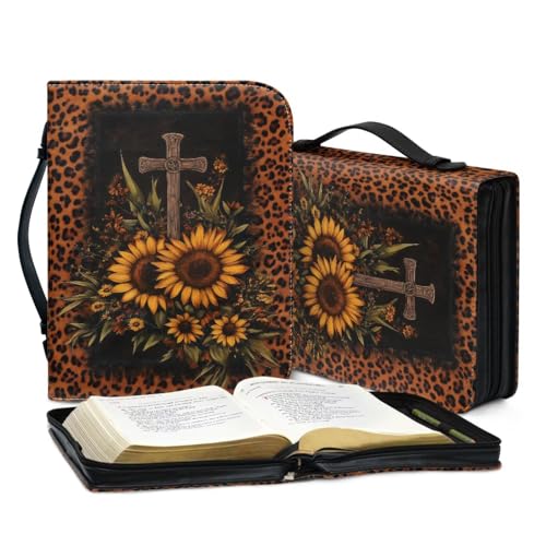 Bible Cover Cases Women Men Large Leather Bible Bag with handle Lightweight Tote Bag