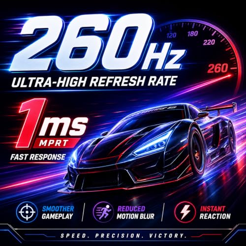 Image of XUNDEFINED 27 inch 1440P Gaming Monitor, 260Hz Fast IPS 2K Computer Monitor with Speaker, HDR, Free-Sync&G-SYNC, 125% sRGB, HDMI x2, DisplayPort x2, Compatible with Switch /Xbox /PS5, VESA Mountable
