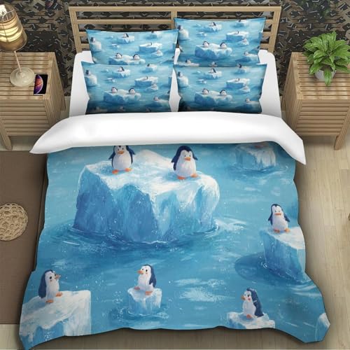 Housse de couette microfibre ultra douce 260x220 parure de lit paon 3D zippée