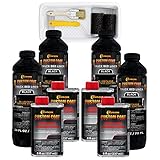 Custom Coat Black 1 Gallon Urethane Roll-On, Brush-On or Spray-On Truck Bed Liner Kit with Roller and Brush Applicator Kit - 3 to 1 Mix Ratio - Durable Textured Car Auto Protective Coating