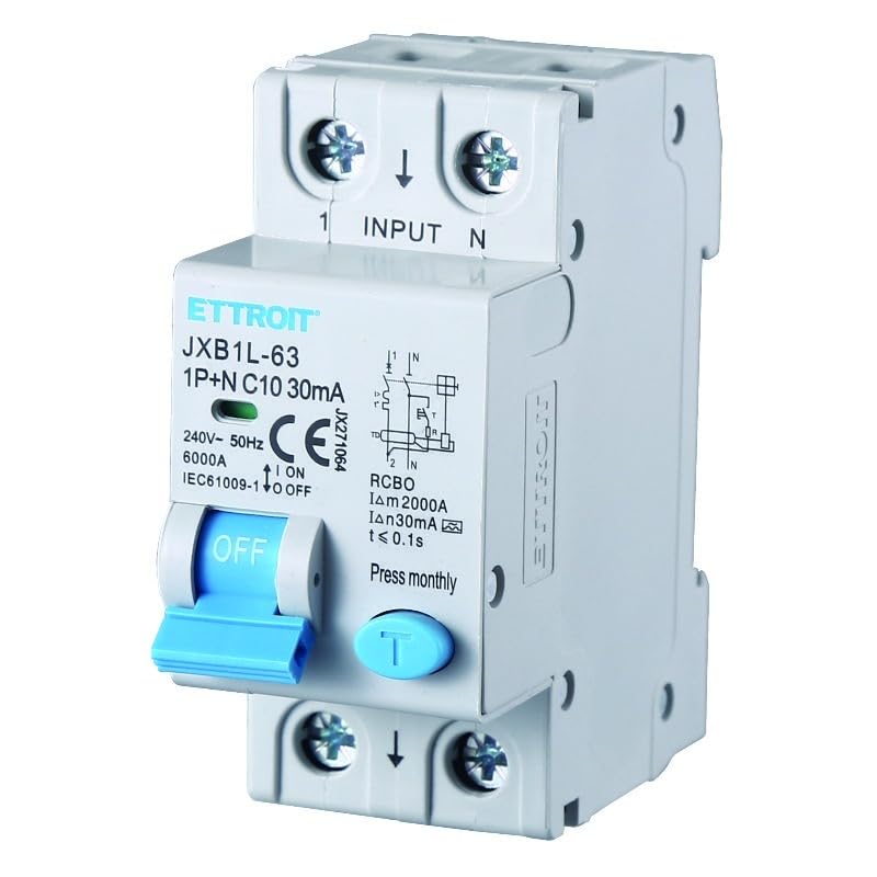 Interruttore Magnetotermico Differenziale 1P+N 10A 30mA 220V-6KA CLASSE A 2 MODULI 30mA per Guida DIN - Protezione Circuiti e Sicurezza Impianti