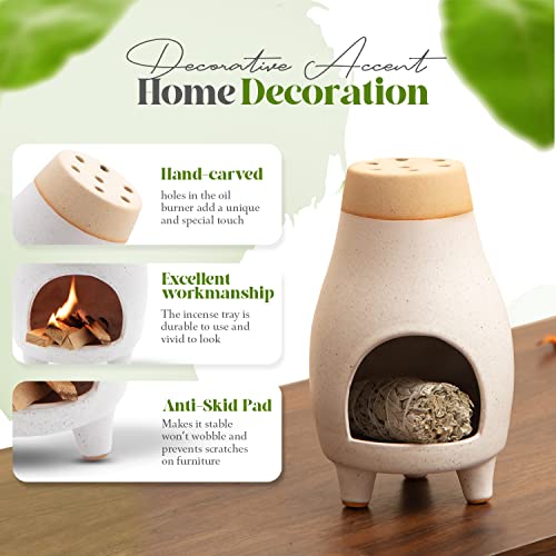 Palo Santo Sage Incense Holder - Burner I Meditation Gift Ceramic Décor Bowl Witchcraft Supplies Smudge Bowl I Handcrafted Ceramic Holder #TOP1