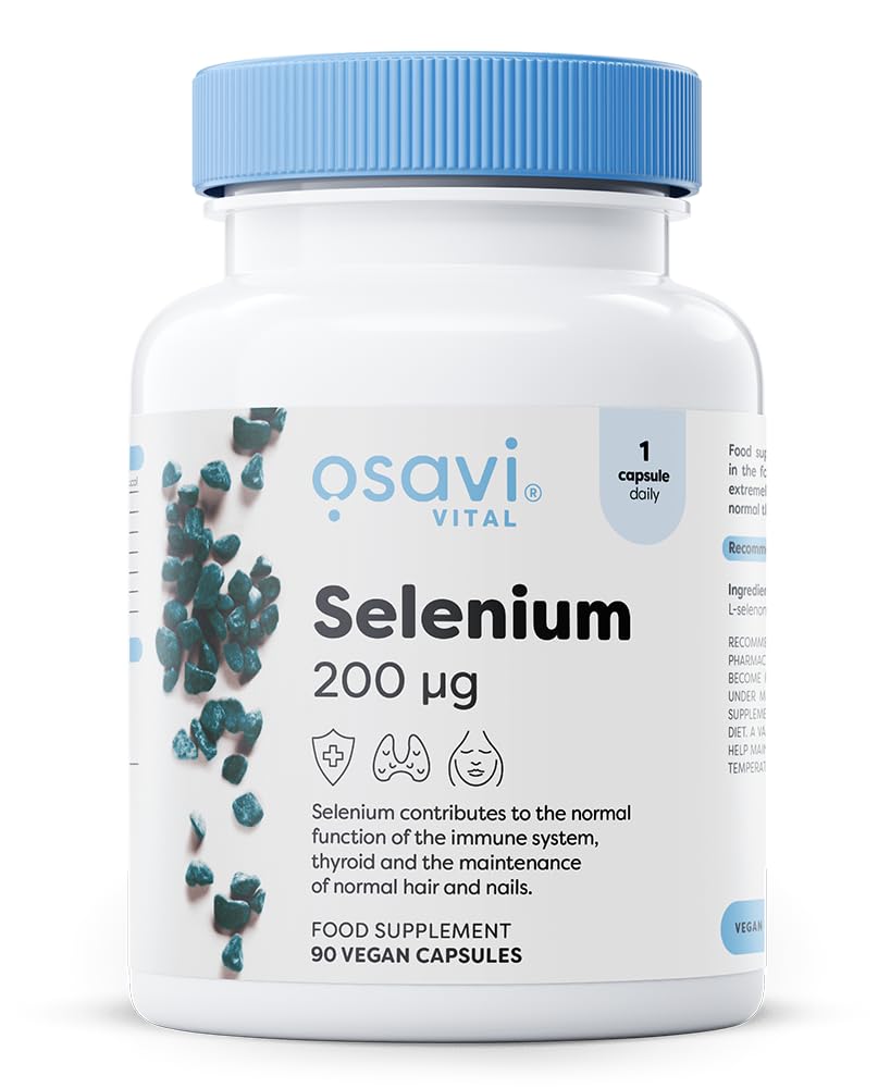 Osavi Selenium 200 μg – 90 Vegan Capsules | Highly Absorbable L–Selenomethionine | Supports Immune System, Thyroid Function & Normal Hair & Nails | Protects Cells from Oxidative Stress