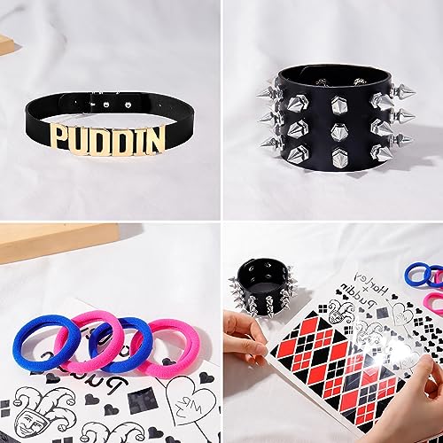 choice of all Quinn Puddin Choker Necklace Studded Bracelet Set Halloween Harley Cosplay Costume Accessories for Women Punk Leather Collar Necklace Gothic Jewelry3