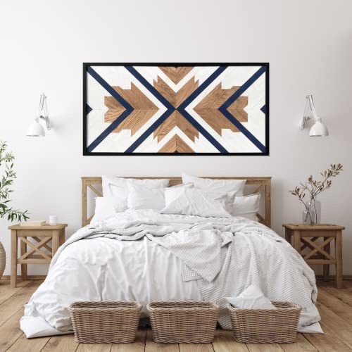 Birch & Buffalo Brixon Wood Wall Decor, Modern Farmhouse Wall Decor, Boho Farmhouse Decor, Aztec Wall Decor, Wooden Wall Art Decor, Over The Bed Wall Decor, Large Framed Wall Art, Size 24X48 #TOP3