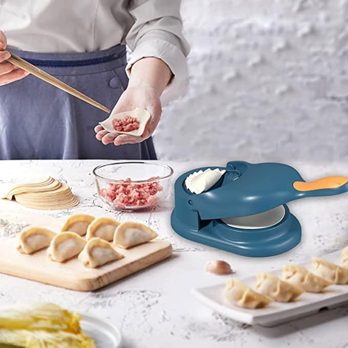 LEELICHI 2-in-1 Dumpling Maker Machine | Manual Dough Press & Dumpling Mould | DIY Kitchen Tool for Homemade Dumplings | Easy-to-Use, Time-Saving, Durable Plastic Dumpling Former & More (Multicolor) 1