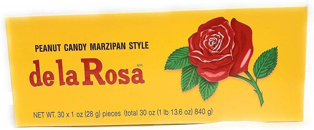 De La Rosa Marzapan Box OF 30 Pieces Authentic Mexican Candy with Free Chocolate Kinder Bar
