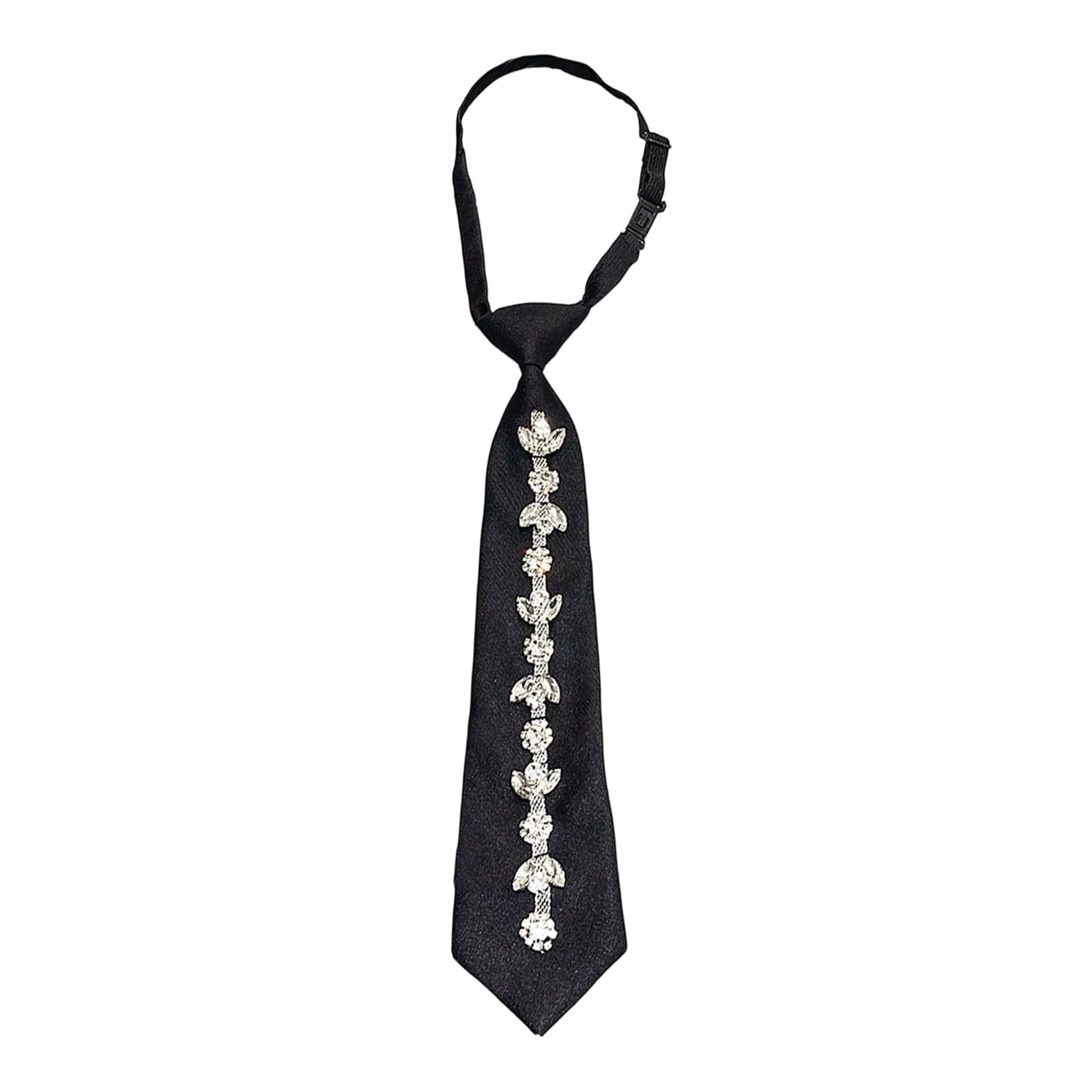 MICFENY Elegant Imitation Pearls Accent Necktie Lightweight Wrinkles Resistant Polyester Suitable For Meetings And Casual Occas
