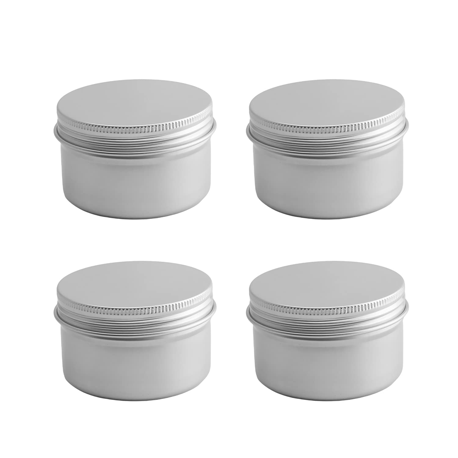 Othmro 6pcs Aluminium Tin Jars, 2.7oz Small Containers Tins with Screw Lids, Empty Can Travel Tins for Candles, Cosmetic, Soap Silver (80ml/2.7oz)