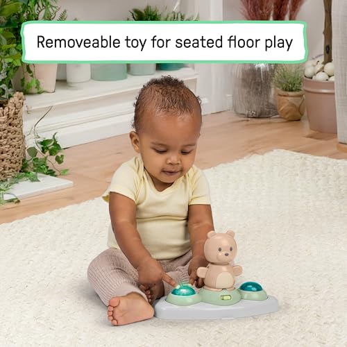Image of Ingenuity Spring & Sprout 2-in-1 Baby Activity Center Jumper and Table with Infant Toys - Ages 6 Months +, First Forest in Pink
