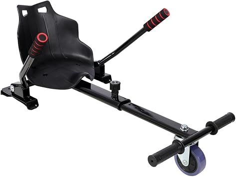 Hoverboard Go Kart Attachment, Adjustable Hoverboard Seat Attachment Fits Most 6.5", 8", 8.5" & 10" Hoverboards, Handlebar Control Hoverboard Buggy Go Kart Conversion Kit for Kids & Adults,Blac