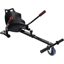 Hoverboard Go Kart Attachment, Adjustable Hoverboard Seat Attachment Fits Most 6.5", 8", 8.5" & 10" Hoverboards, Handlebar Control Hoverboard Buggy Go Kart Conversion Kit for Kids & Adults,Blac