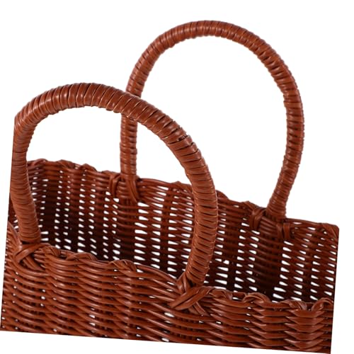 Plastic Woven Tote Bag Stylish Basket for Beach Picnics and Home Storage Spacious Multiuse Design for Shopping and Bathroom Needs3