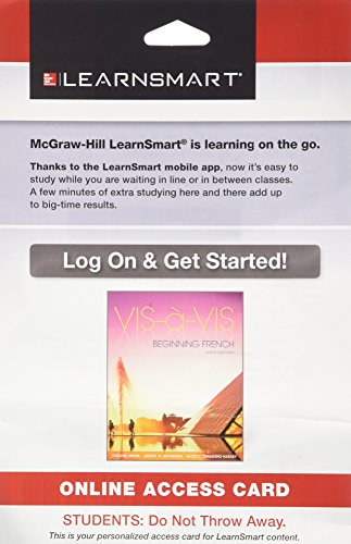 LearnSmart Introductory French 720 day Access Card for Vis-à-vis