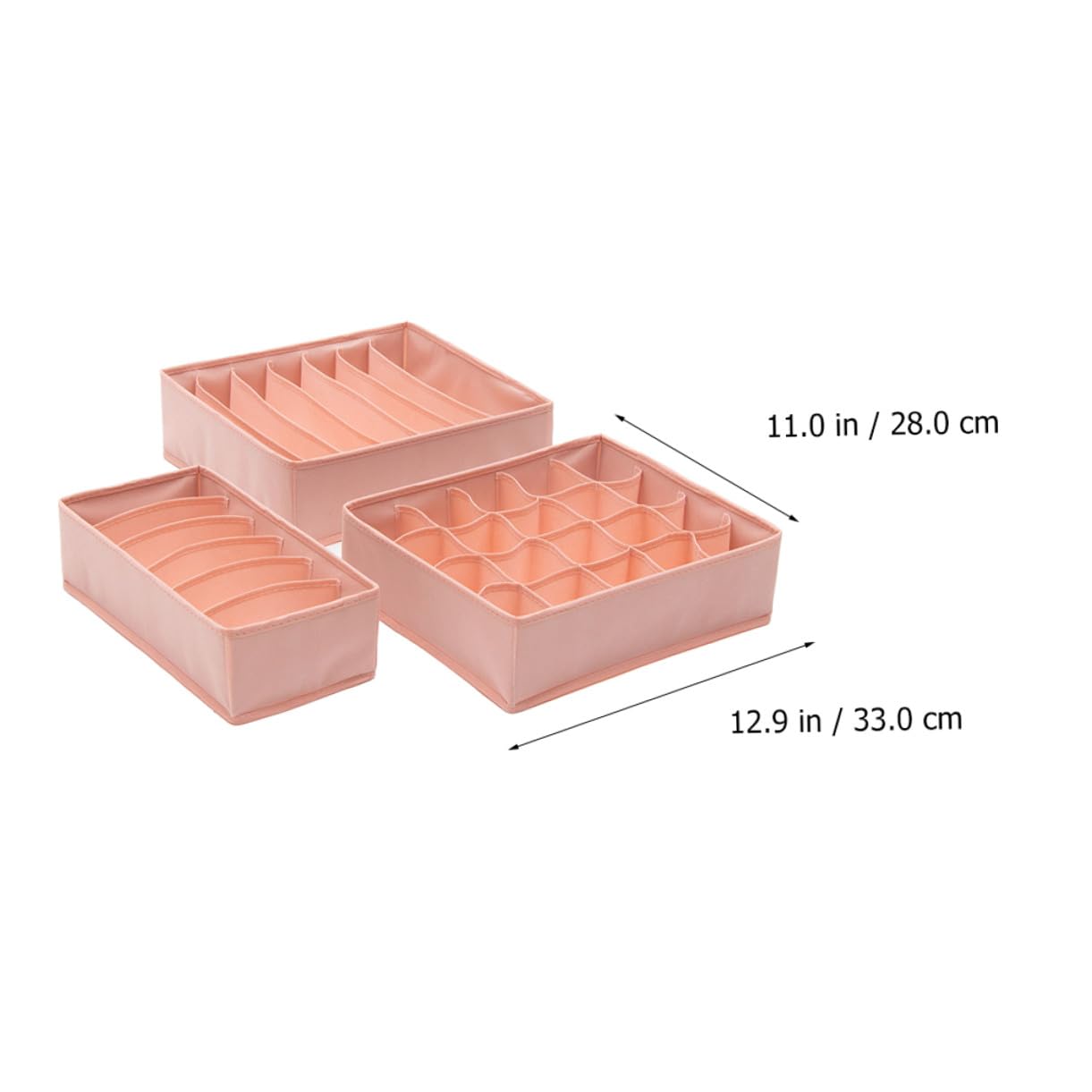 Organizador de Ropa Interior y Calcetines de Tela No Tejida Caja de Almacenamiento Portátil con Compartimentos para Viaje y Hogar Caja Organizadora de Ropa con Tapa Rosa