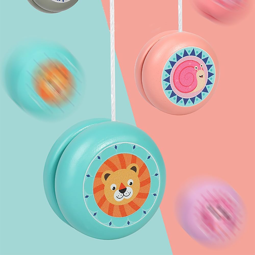 Hérisson Interactif En Bois Crocodile Lion Motifs Animaux Yo-Yo