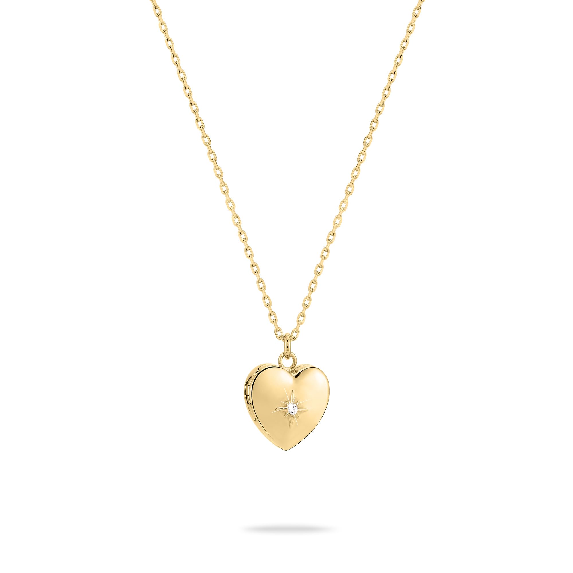 Tamaris Halskette für Damen, Halsschmuck in Silber, Gold & Roségold, Kette mit Herz-Amulett aus Edelstahl, wasserfest