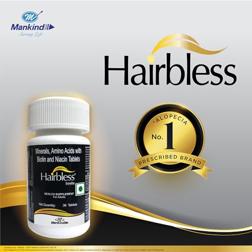 Image of Mankind HairBless Supplement with Biotin, Niacin & L-Cysteine, 30 Tablets (Pack of 5)
