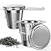 ABERIA Filtro per tè Infusore per Tè in Acciaio Inox 304 con Coperchio Infusore Settaccio Filtro the infusione Colino da Tè per Tisane Tè Sfuso Teiere, Manico Pieghevole per Tazze Teiere Bollitore 2pc
