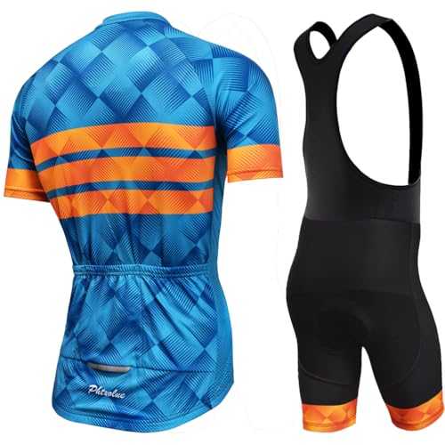 Image of Cycling Kits for Men Cycling Jersey Set Uniform Clothes Bike Bicycle Shirt+3D Gel Pad Cushion Bibs Shorts