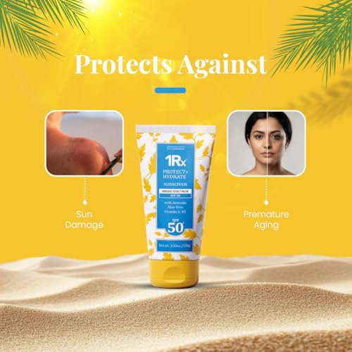 Image of Zeelab Sunscreen SPF 50+ | Broad-Spectrum UVA /UVB Protection | With Avocado, Aloe Vera & Vitamin E | Prevents Sunburn, Tanning & Premature Ageing | Lightweight, Non-Greasy | 100 gram