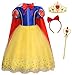 AmzBarley Robe de Princesse Blanche Neige Costume Fille Habiller Enfant Cosplay Fête Déguisement Anniversaire Carnavall, Jaune 93+005, 3-4 Ans, 110