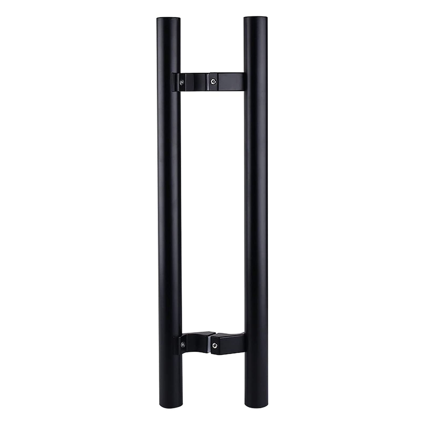 GYRAZXS 304 Stainless Steel Black Round Tube Door Handle Modern Indoor/Outdoor Barn Handle (31.4in & 19.6in) Easy Install for Home & Office
