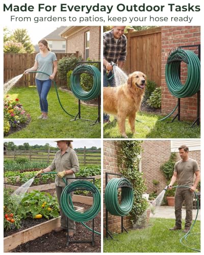 OUISJYER Garden Hose Holder, Decorative Heavy Duty Metal Stand — view 6