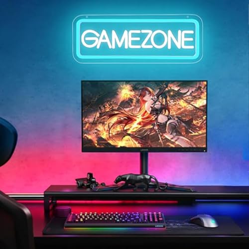 Image of LED Game Sign Game Zone Neon Signs Gaming Room Wall Art Decor Man Cave Lights Signs Gamer Home Bedroom Decoration USB Powered Brightness Adjustable