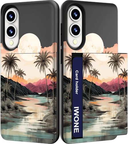 IWONE for Samsung Galaxy S25 Edge Case - Green Palm Trees