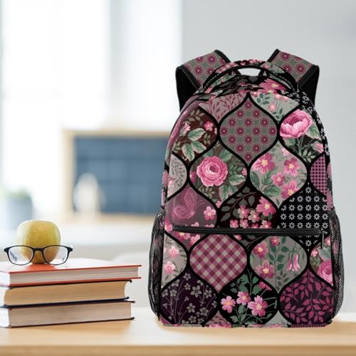 Sac à dos d'école fleur multicolore ado et voyage décontracté - 5