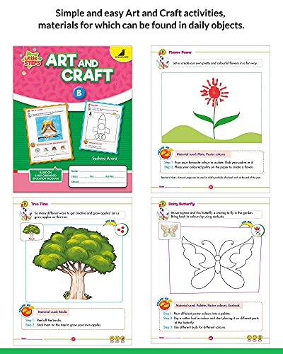 Image of Woodsnipe Preschool Pack for LKG Ages 3-4 Years| 8 Books to teach Capital and Small Letters, Numbers 1 to 50, EVS, Rhymes, Colouring, Crafts | Ample Activity Worksheets on Tracing, Colouring, Puzzles and more