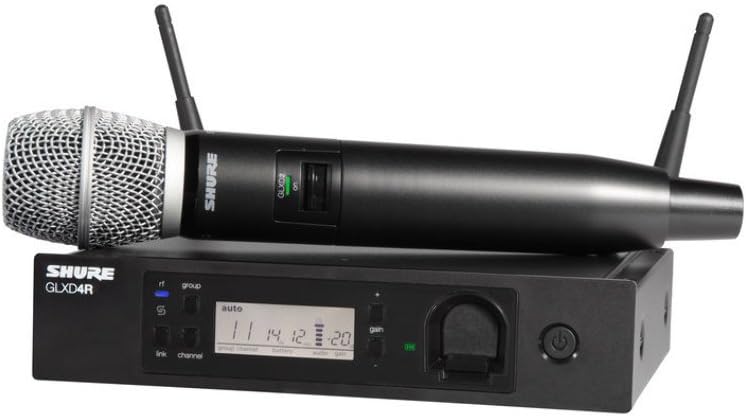 Shure GLXD24R/SM58 Microphone System with GLXD4R Rack Mount Receiver and GLXD2 Handheld Transmitter with SM58 Vocal Mic Capsule