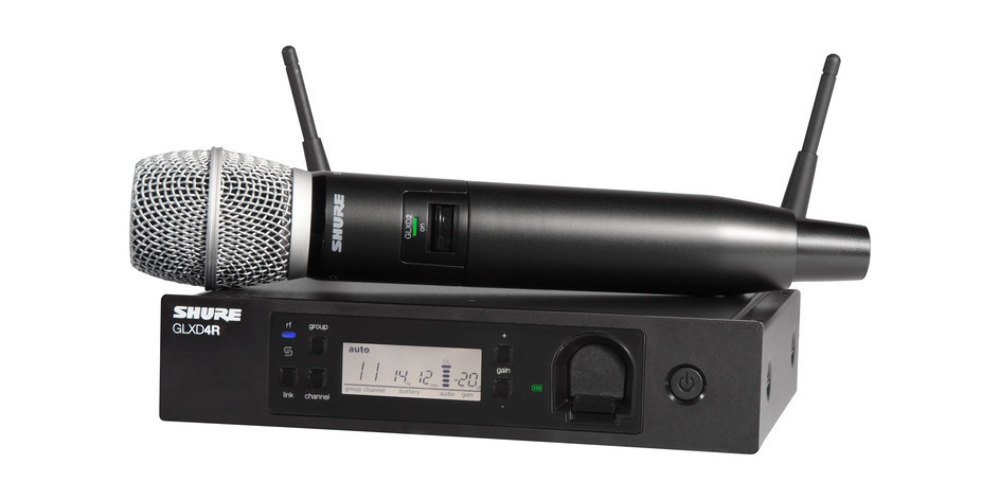GLXD24R/SM58 Microphone System with GLXD4R Rack Mount Receiver and GLXD2 Handheld Transmitter with SM58 Vocal Mic Capsule