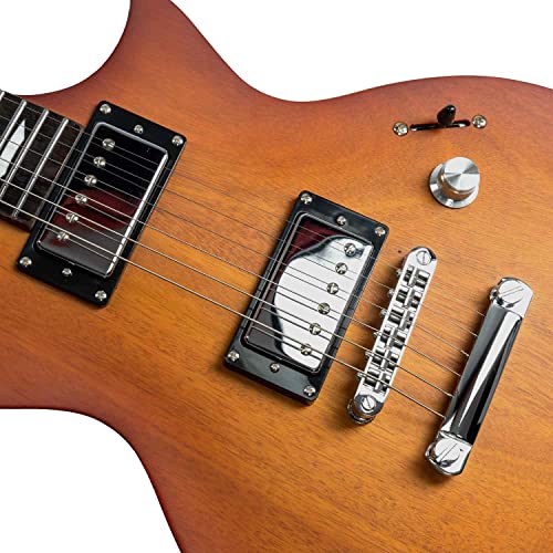 EART EGLP-610 Guitare électrique solide Alnico-II Humbucker Custom Alnico-II Bleu saphir satiné Noir satiné - Les Beatles, Paul McCartney, John Lennon, RIngo Starr, George Harrison EART EGLP-610 Guitare électrique solide Alnico-II Humbucker Custom Alnico-II Bleu saphir satiné Noir satiné – Image 5