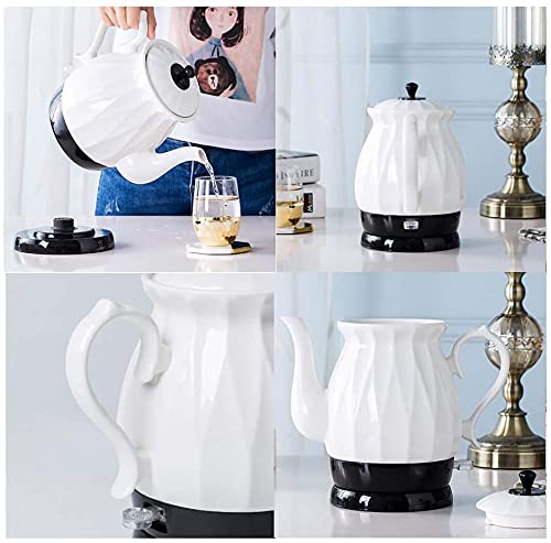 Fisecnoo Keramik Wasserkocher Schnurlose Wasser-Teekanne,Teekanne-Retro 1,7L Krug,1350W Wasserschnell für Tee,Kaffee… – Bild 3