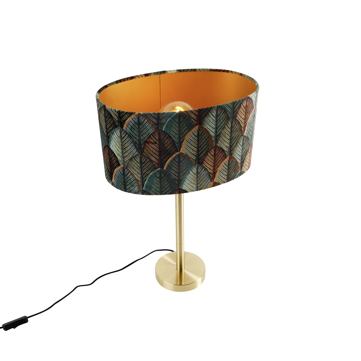 Qazqa lampada da tavolo con paralume moderno oro/ottone 55cm Simplo Shade