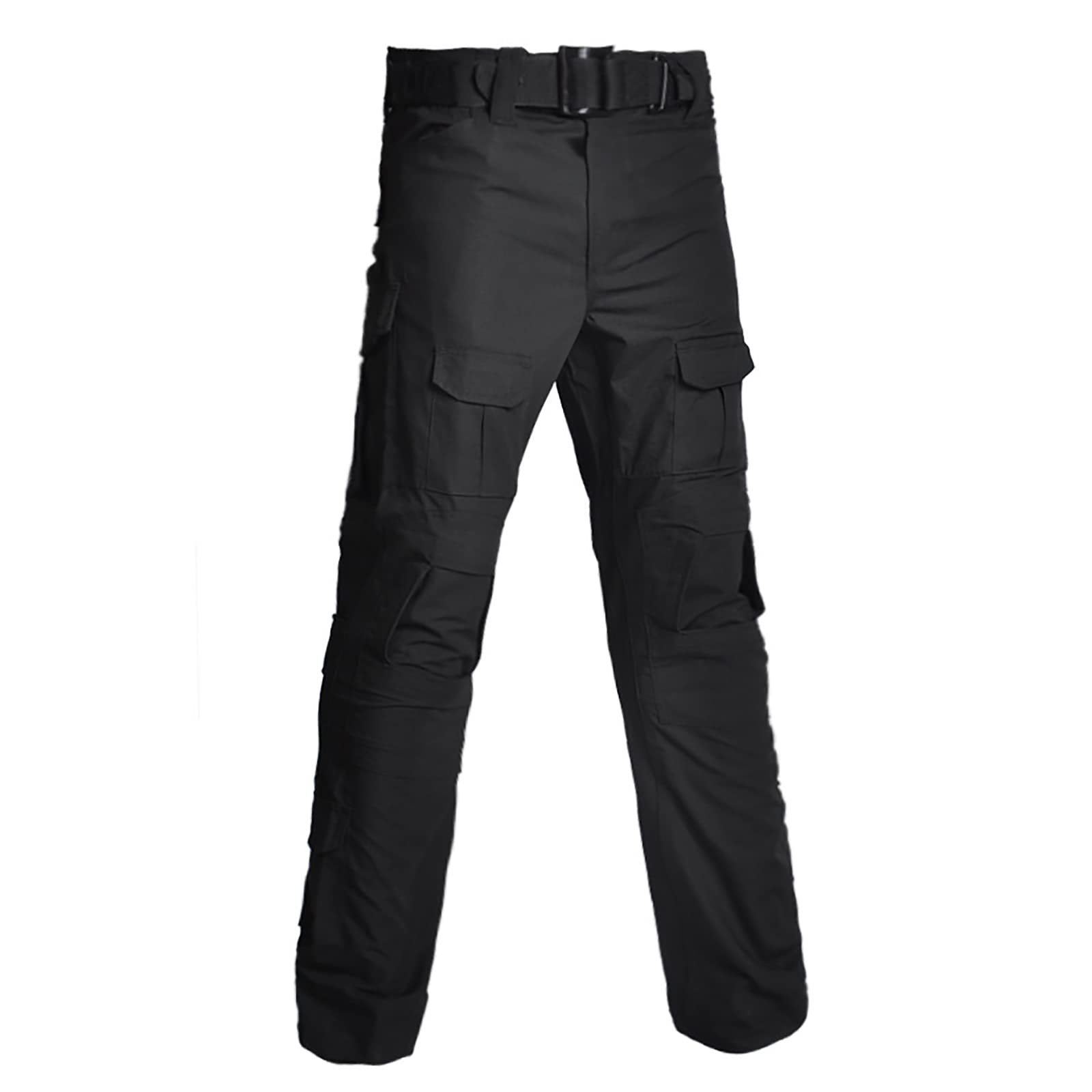 Kinroco Men's Black Tactical Cargo Pants Outdoor Multi-Pocket Hunting Trekking Military Combat Camo Trousers(Size:32w,Color:black)