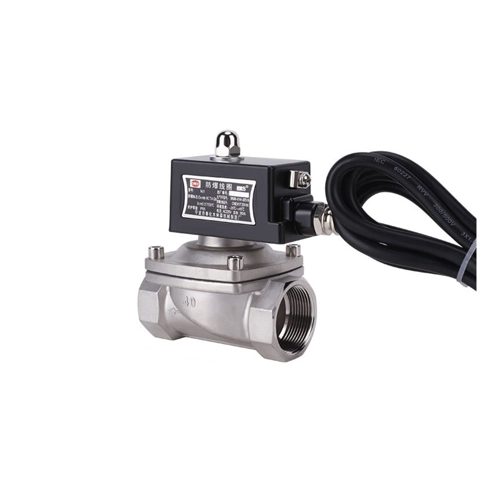 JNVFTCUX 1-1/4" Normally Closed 304 Stainless Steel Explosion-proof Solenoid Valve For Gas natural gas(220VAC)
