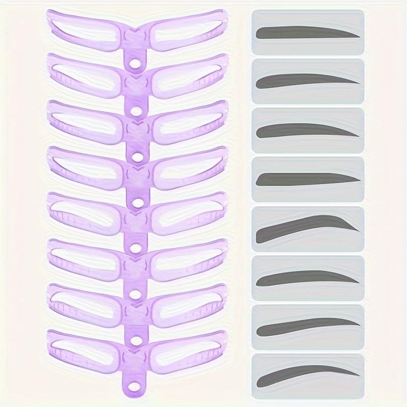 4 Pcs Random Style Reusable Eyebrow Shaping Template Kit, Beauty Stencils for Well-Defined Perfect Eyebrows