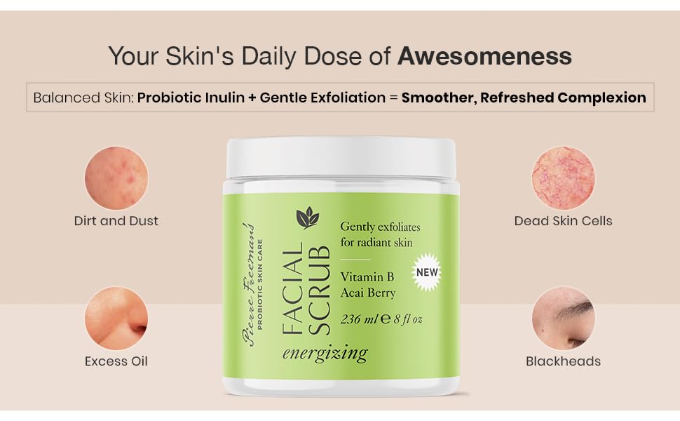 Pierre Freeman's Energizing Facial Scrub with Vitamin B and Açaí Berry (8 oz.) - Image 3