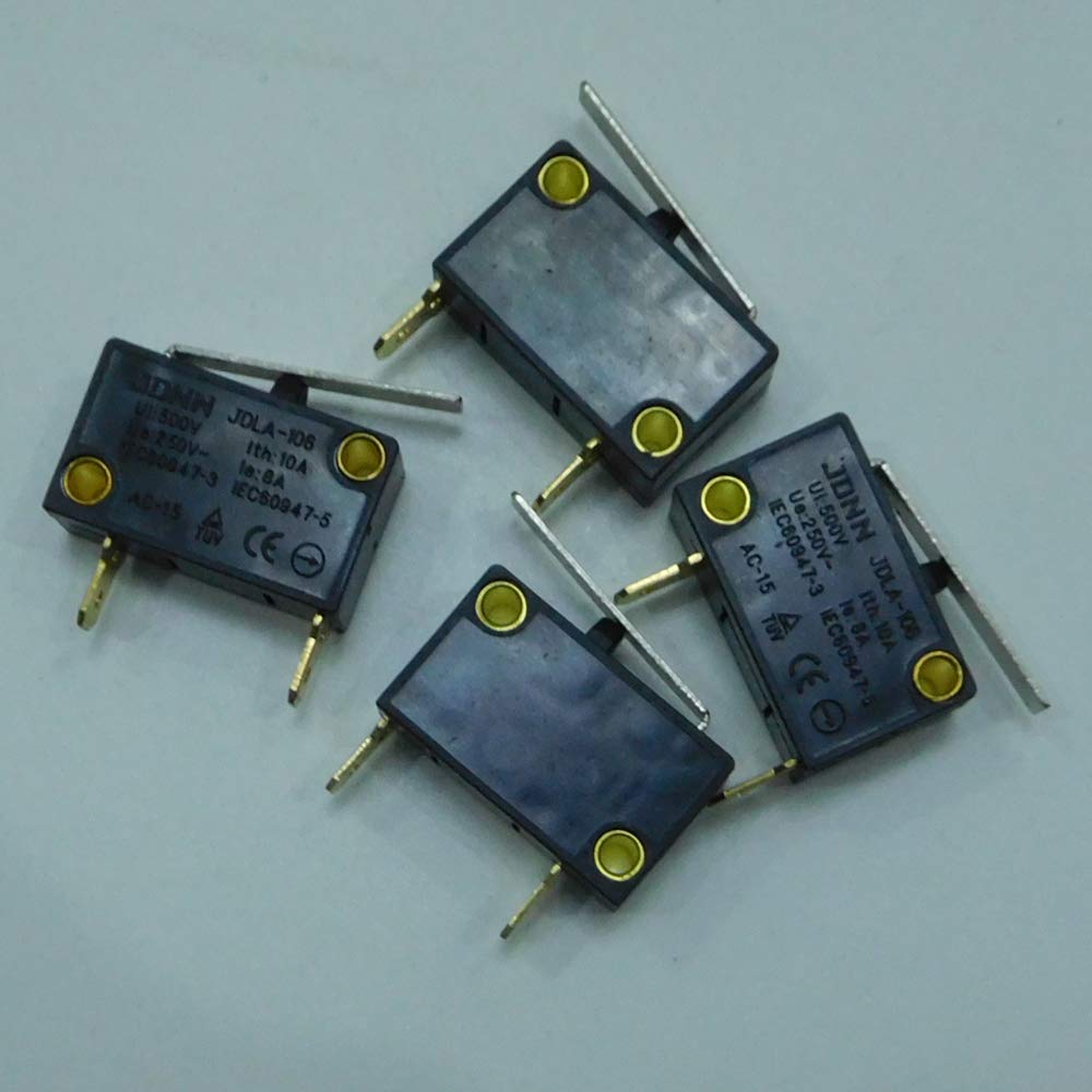 Lot De 2 Micro-Interrupteurs Fin De Course JDLA-106 250V 10/8A - Levier Droit Et Courbé, Robuste Pour Machines