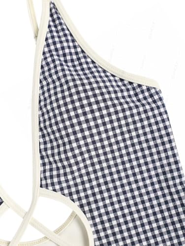 Vintage Criss Cross Leopard Floral Backless Plunging Neck One-Piece Swimsuit for Women3