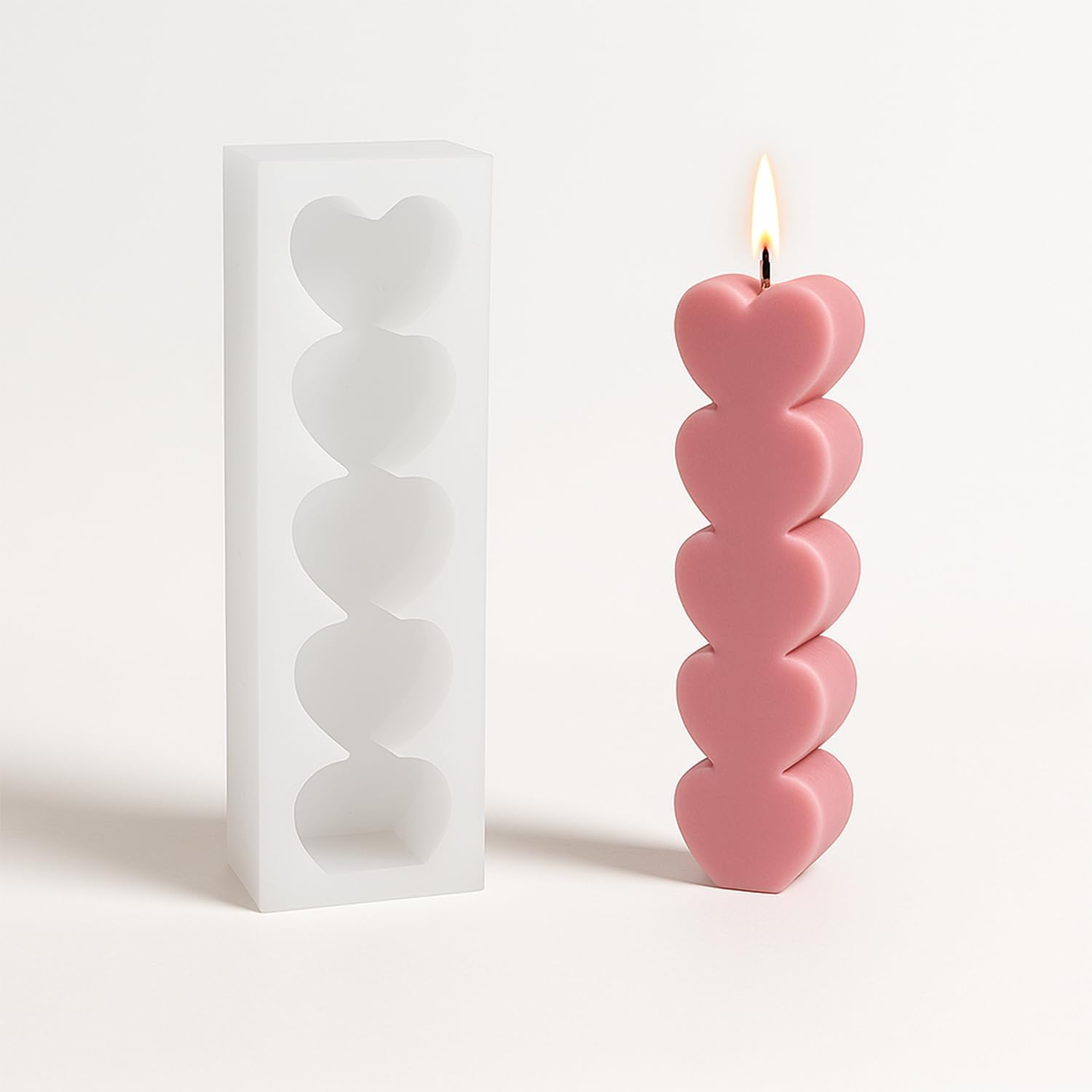 YellowCult Stand of Heart Silicone Candle Mold Wax Moulds for Candles Handmade Soaps Resin Polymer Clay Candy Cake Chocolate Ice Cream Jelly DIY Art Crafts Supplies Home Decoration-image-33
