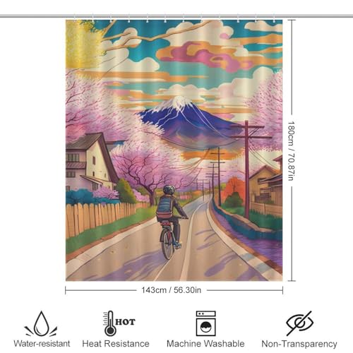 Rideau de douche 143x180 en polyester moderne déperlant pour baignoire de village - 3