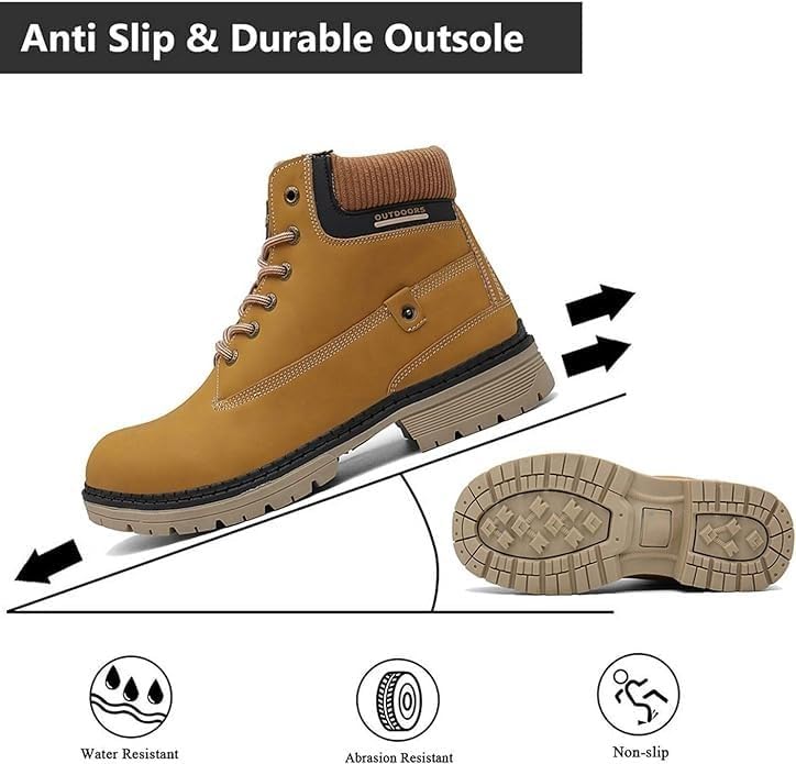 Eagsouni Mens Womens Snow Boots Warm Fur Lined Ankle Booties Hiking Trekking Trail Climbing Shoes Lace Up Anti-Slip Waterproof Working Outdoor Backpacking Boots - Image 6